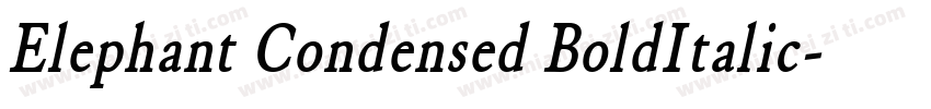 Elephant Condensed BoldItalic字体转换